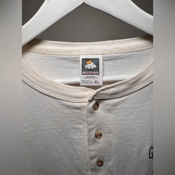 Vintage Gettysburg Henley Shirt Men’s XL | Embroidered Cannon | 90s / Y2K | Navy - Picture 2 of 4